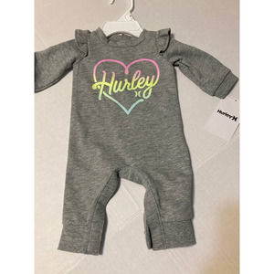Hurley Size Newborn Romper Gray With Hurley‎ Heart